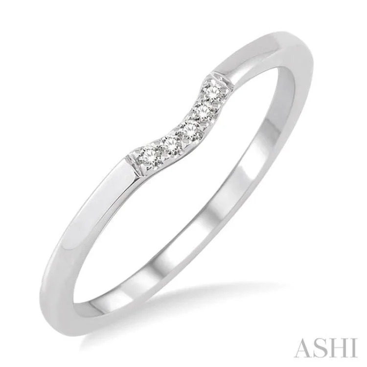 Gold Promise Ring for Engagement-1/20 Ctw Round Cut Diamond Wedding Band in 14K White Gold