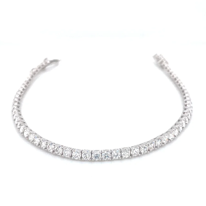 Classic Silver Bracelet for Fashion Lovers-18K White Gold Diamond Tennis Bracelet