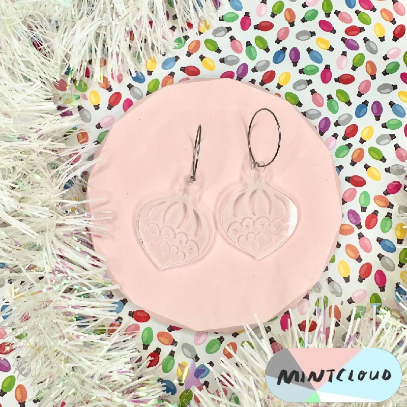 Unique Earrings for Special Occasions-Mintcloud Christmas Earrings - Traditional Bauble Peekaboo