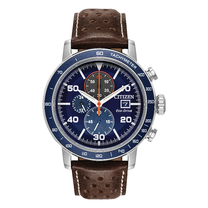 High-End Watches with Leather Straps-Citizen Eco-Drive Brycen CA0648-09L