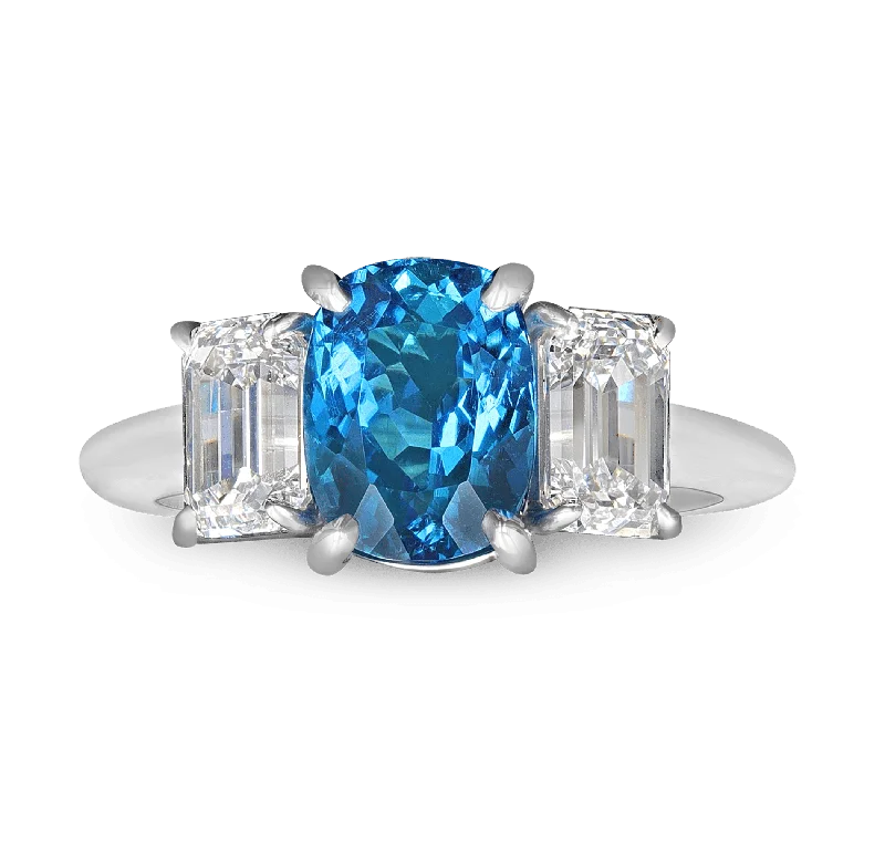 Customizable Gemstone Ring for Engagement-Brazilian Paraiba Ring, 2.68 Carats