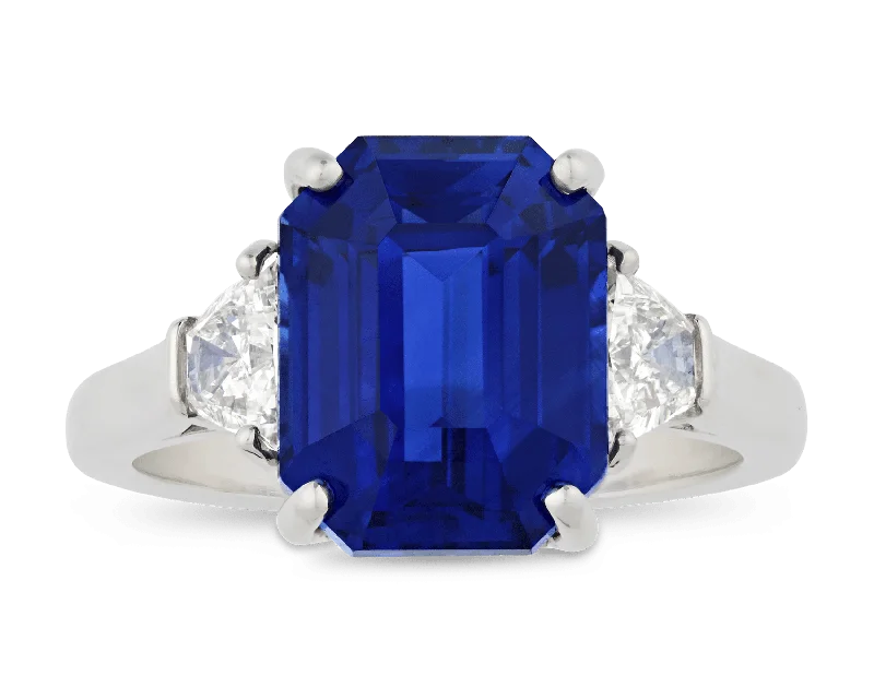 Handcrafted Engagement Ring for Women-Oscar Heyman Ceylon Sapphire Ring, 7.57 Carats