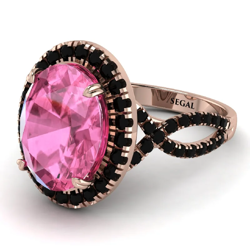 Designer Wedding Band for Men-Glamorous Oval Pink Moissanite Ring - Jordyn No. 808