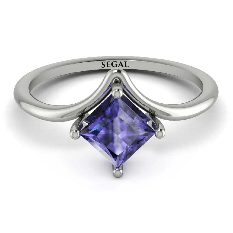 Fashionable Statement Ring for Women-Minimalist Princess Cut Tanzanite Engagement Rings - Harmony No. 203