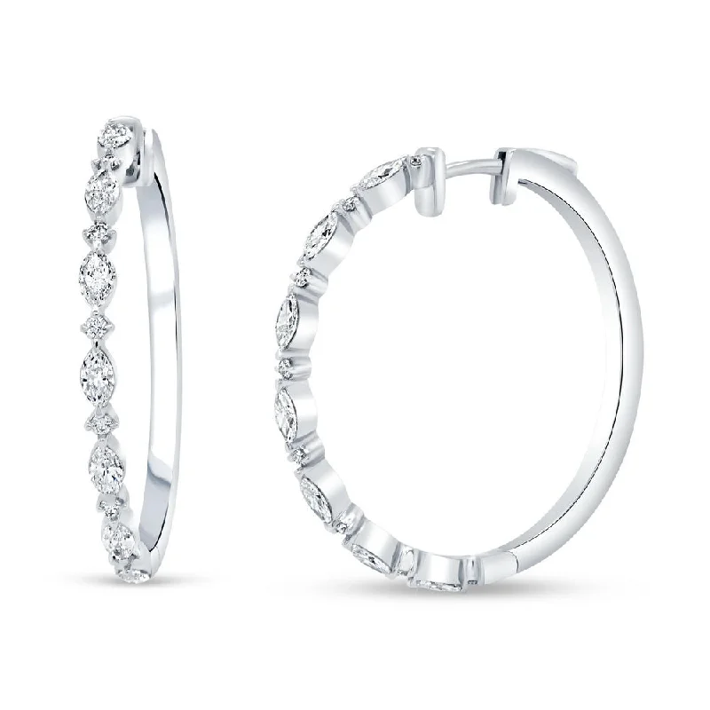 Timeless Earrings for Special Occasions-Uneek Chatterley Collection 1-Row Hoop Earrings