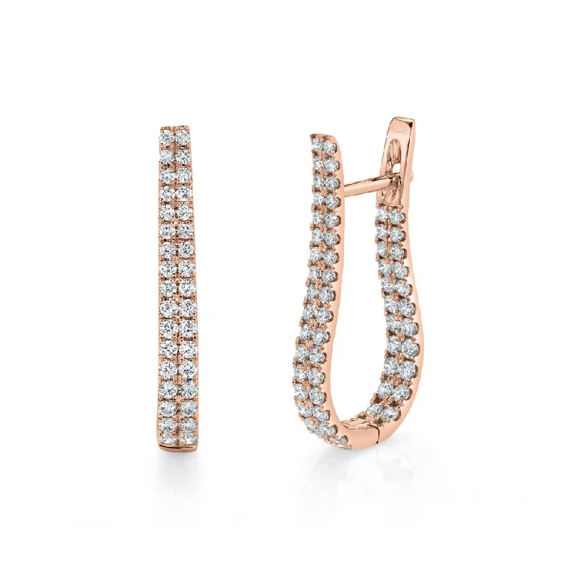 Gorgeous Earrings for Bridesmaids-Uneek Chatterley Collection 2-Row Hoop Earrings