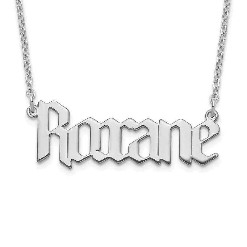 Vintage Style Necklace-Personalized Polished Gothic Name Necklace