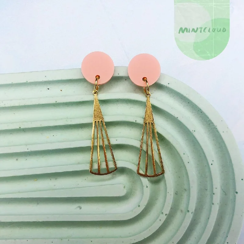 Butterfly Earrings for Girls-Mintcloud Brass Dangles - Narrow Fan*