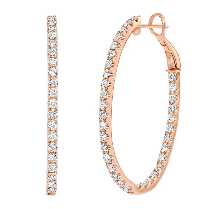 Golden Earrings for Night Events-Uneek Chatterley Collection 1-Row Hoop Earrings