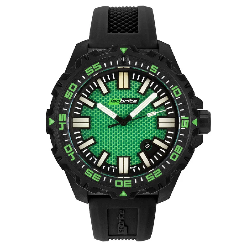 Designer Watches with Stainless Steel Bracelet-Isobrite Afterburner Green Series ISO4002