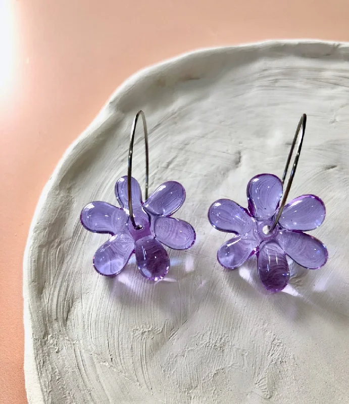 Lavender with Silver Hoop