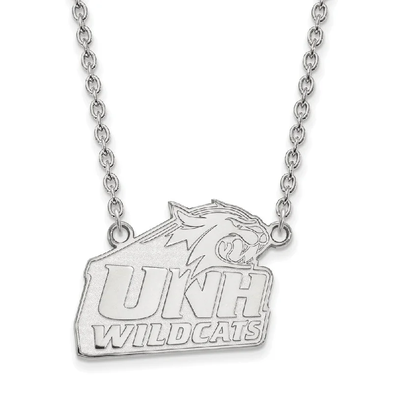 Large Statement Necklace for Occasions-14k White Gold U of New Hampshire Large Pendant Necklace