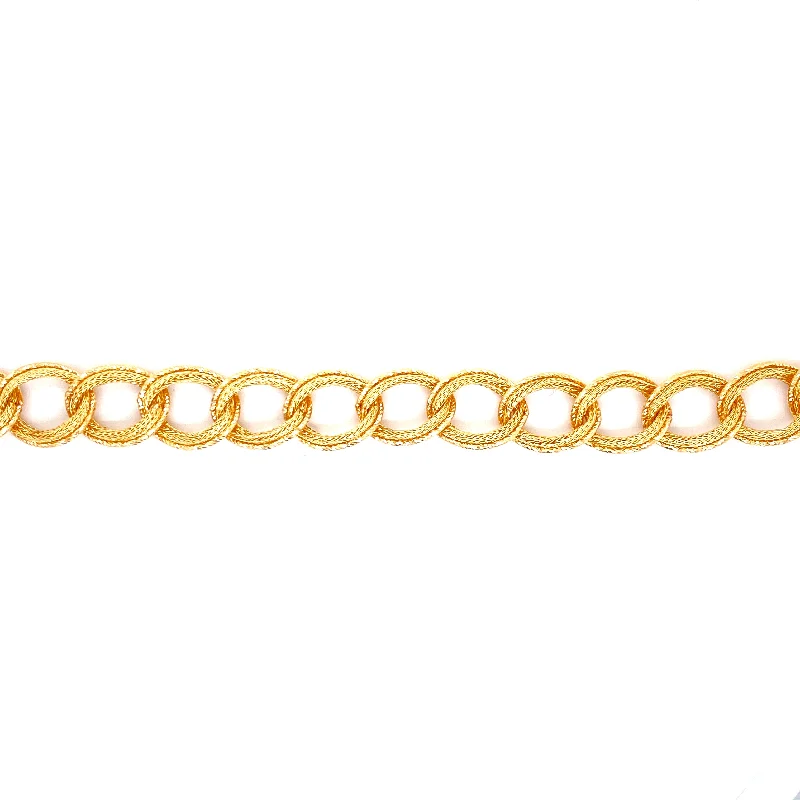 Minimalist Bracelet for Women-18K Yellow Gold Diamond Cut Curb Link Bracelet