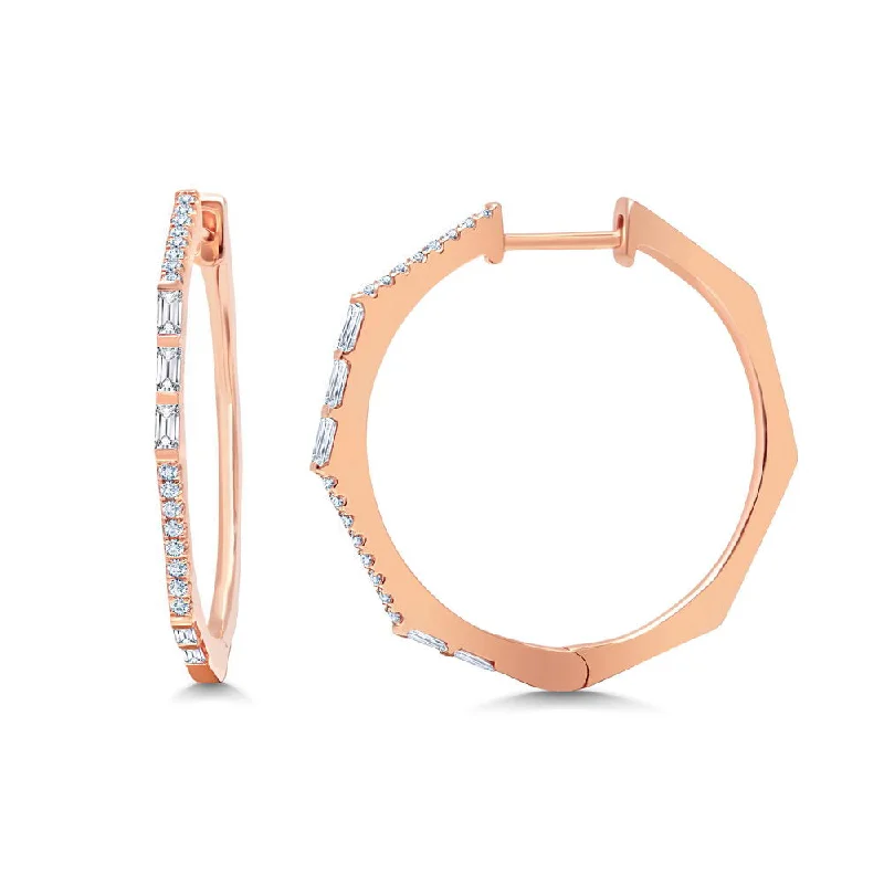 Cute Earrings for Everyday Wear-Uneek Gatsby Collection 1-Row Hoop Earrings