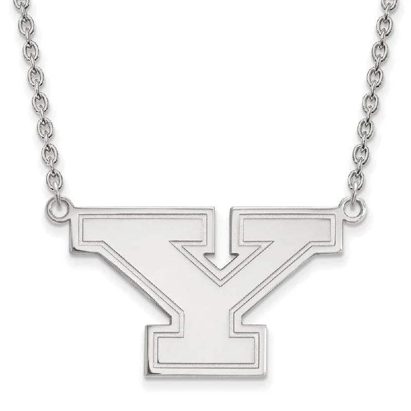 Adjustable Necklace for Comfortable Wear-Sterling Silver Youngstown State Large Initial Y Necklace, 18 Inch