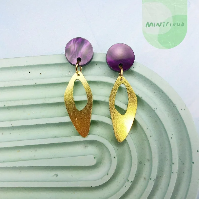 Gold Plated Earrings for Women-Mintcloud Brass Dangles - The Pond