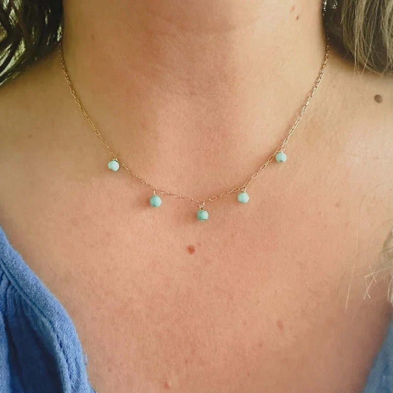 Heart Shaped Necklace for Girls-Turquoise Wonder