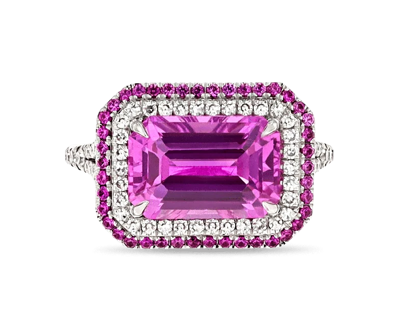 Elegant Gemstone Ring for Special Events-Purple-Pink Sapphire Ring, 4.90 Carats