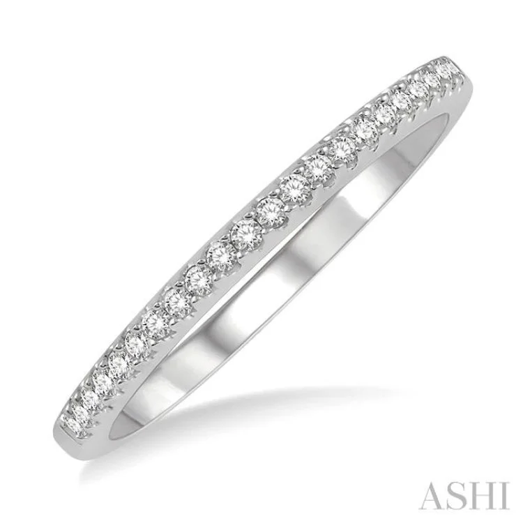 Simple Silver Ring for Bridesmaids-1/6 ctw Round Cut Diamond Wedding Band in 14K White Gold