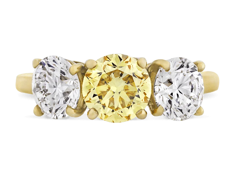 Beautiful Gold Wedding Ring for Her-Cartier Fancy Vivid Yellow Diamond Ring