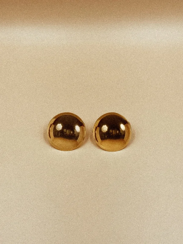 Trendy Earrings for Young Adults-Small Santi Disc Studs