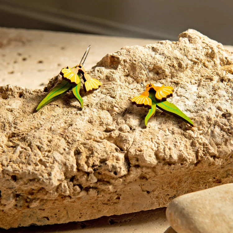 Bright Earrings for Daytime Looks-Fizzy Flora Earrings - Bamboo Eucalyptus Yellow*