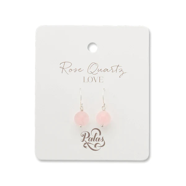 Beaded Earrings for Women-Palas Jewellery - Rose Quartz Healing Gem Earrings