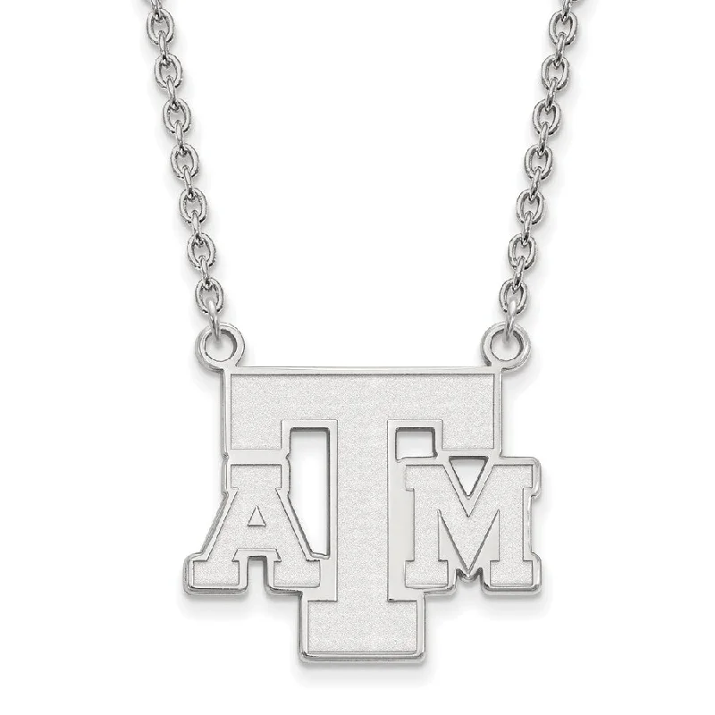 Dainty Chain Necklace for Elegant Look-Sterling Silver Texas A&M U Large Pendant Necklace