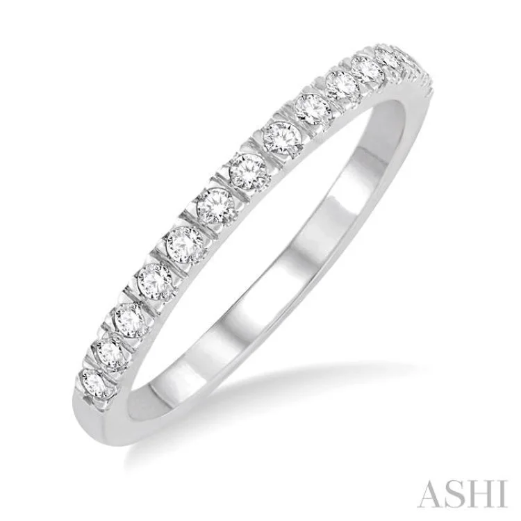 Large Engagement Ring for Women-1/3 Ctw Round Cut Diamond Wedding Band in 14K White Gold