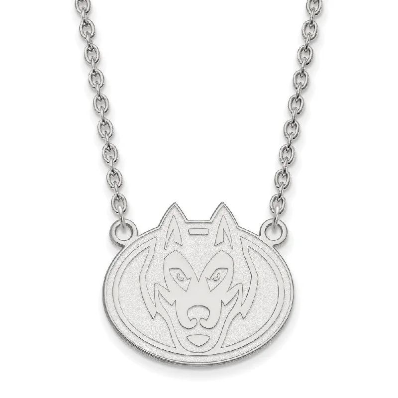 Luxurious Diamond Necklace-Sterling Silver St. Cloud State Large Mascot Pendant Necklace