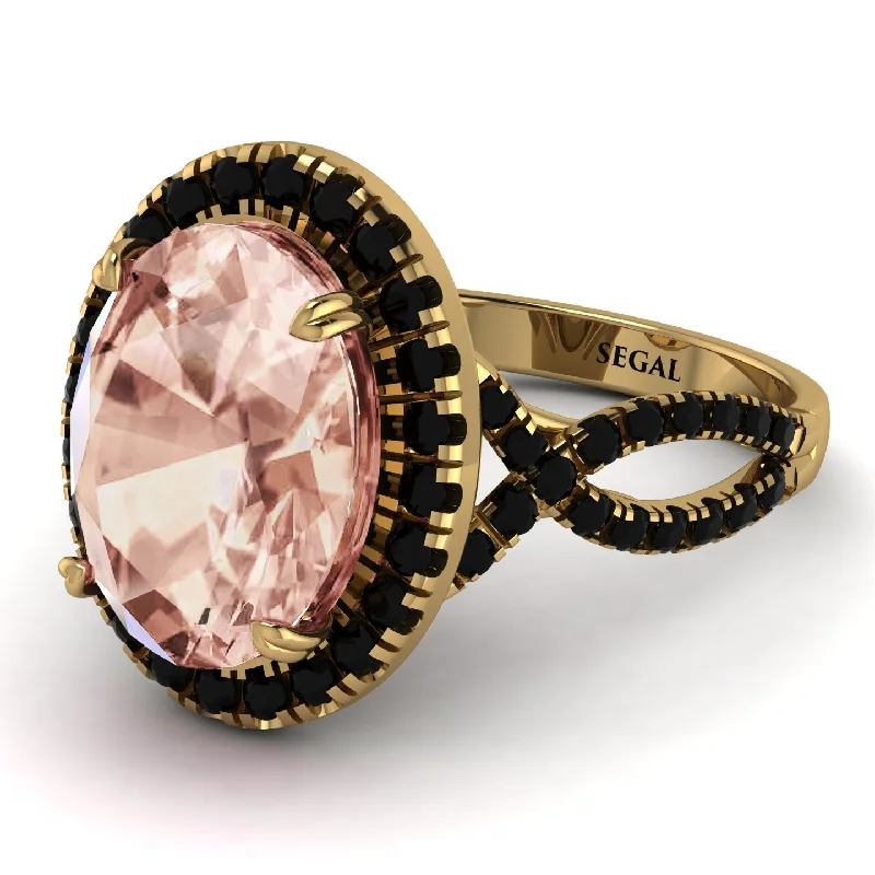 Wedding Ring with Matching Engagement Ring-Glamorous Oval Morganite Ring - Jordyn No. 907