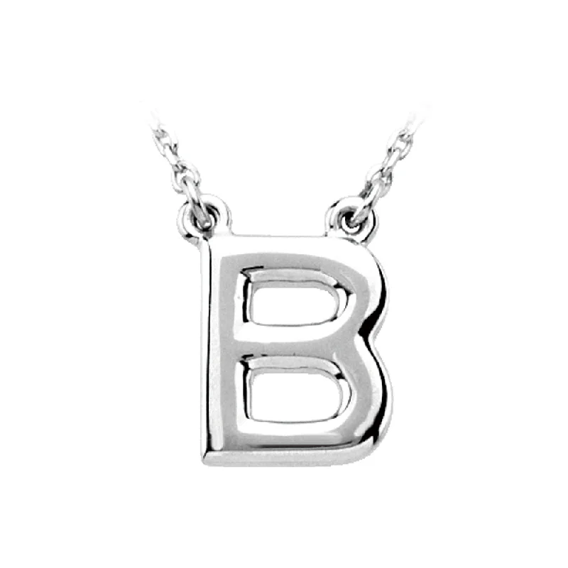 Colorful Necklace for Festivals-Sterling Silver, Kendall Collection, Block Initial B Necklace, 16 Inch