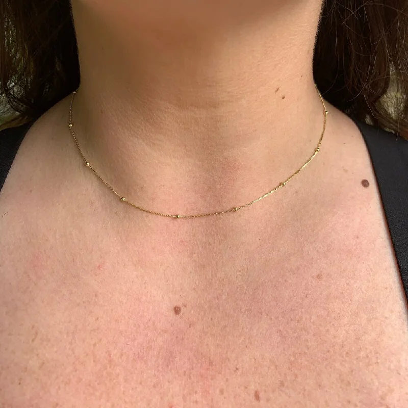 Simple Silver Chain Necklace-Satellite Chain