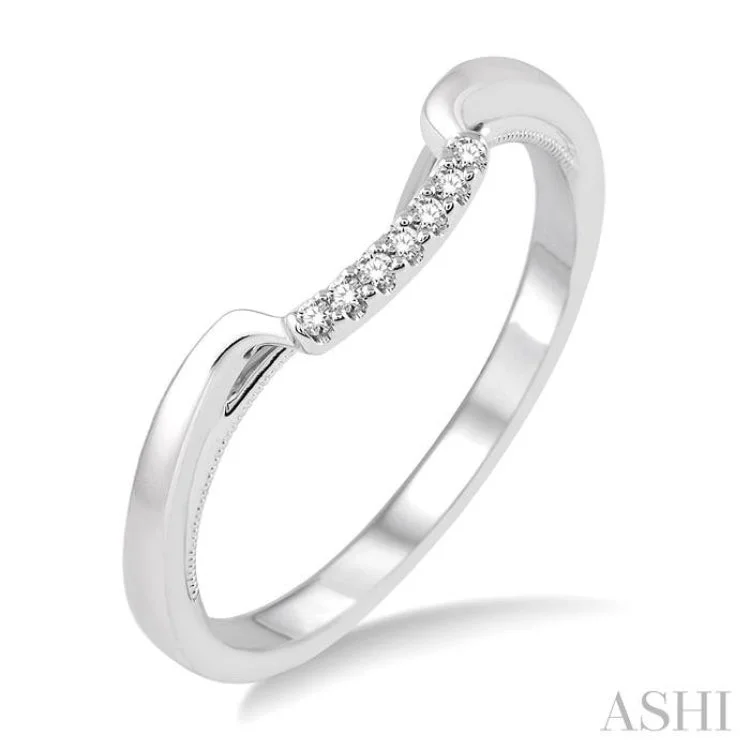 Luxury Gemstone Ring for Women-1/20 Ctw Round Cut Diamond Wedding Band in 14K White Gold