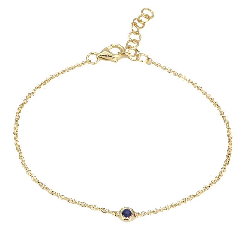 Silver Bracelets for Everyday Wear-14k Yellow Gold Sapphire Gemstone Chain Bracelet