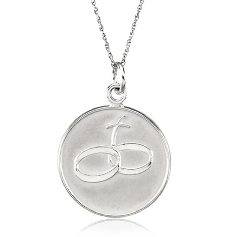 Gold Necklace for Women-Loss of Spouse Memorial Necklace in Sterling Silver