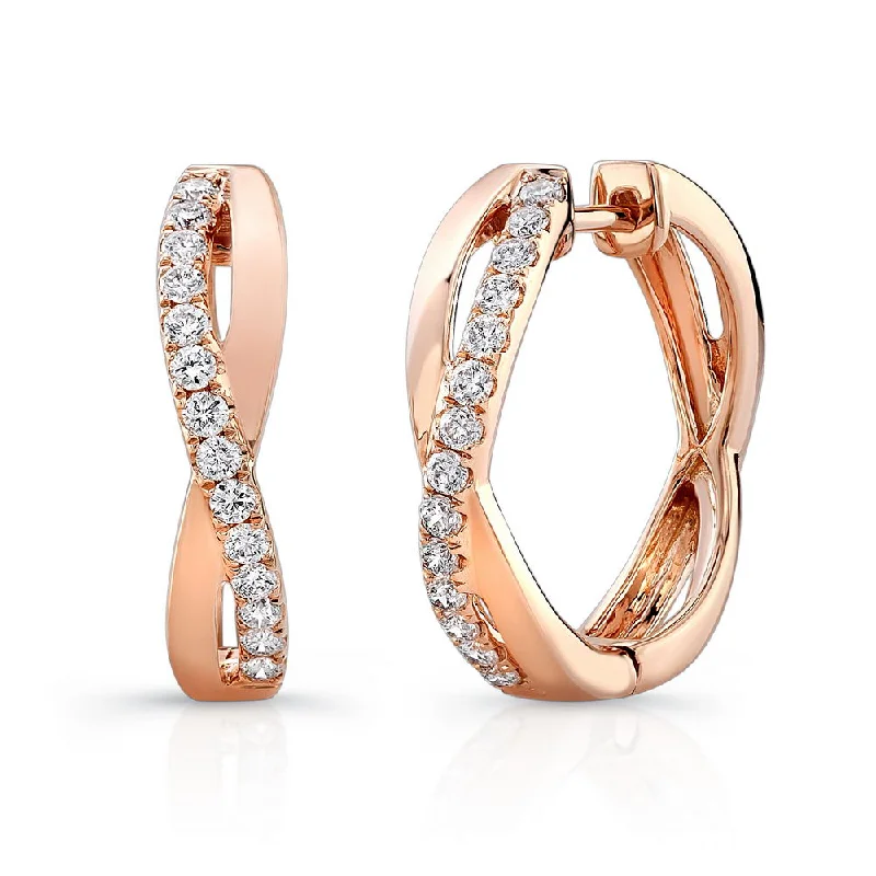 Classic Earrings for Women-Uneek Trio Collection Twist Huggie Earrings