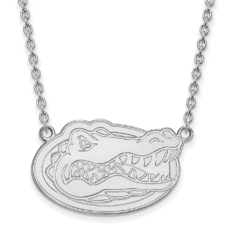 Personalized Heart Necklace for Moms-Sterling Silver U of Florida Large Gator Disc Pendant Necklace