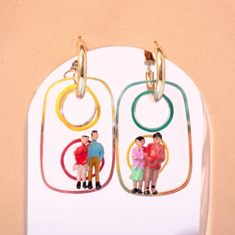 Customizable Gold Earrings-Funky Fun You Dangles - Have Fun