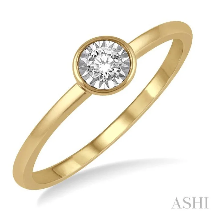 Antique Style Diamond Ring for Women-1/50 Ctw Round Cut Diamond Promise Ring in 10K Yellow Gold