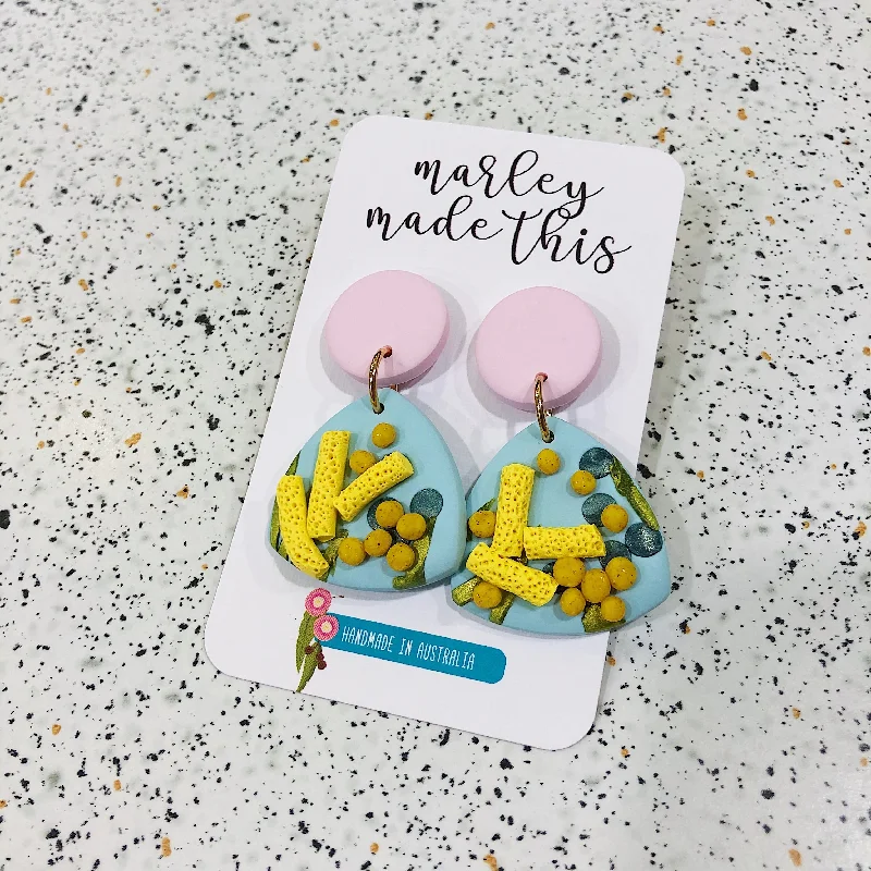 Silver Earrings for Women with Sensitive Skin-Marley Made This -  Australian Botanical Wattle Dangles*