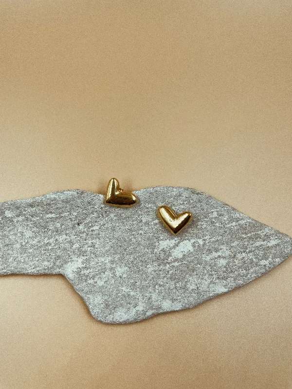 Statement Earrings for Special Occasions-Intuitive Abstract Heart Studs