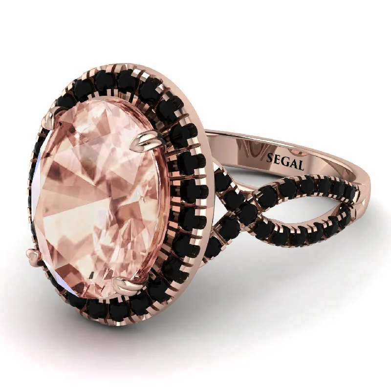 Simple Silver Ring for Bridesmaids-Glamorous Oval Morganite Ring - Jordyn No. 908