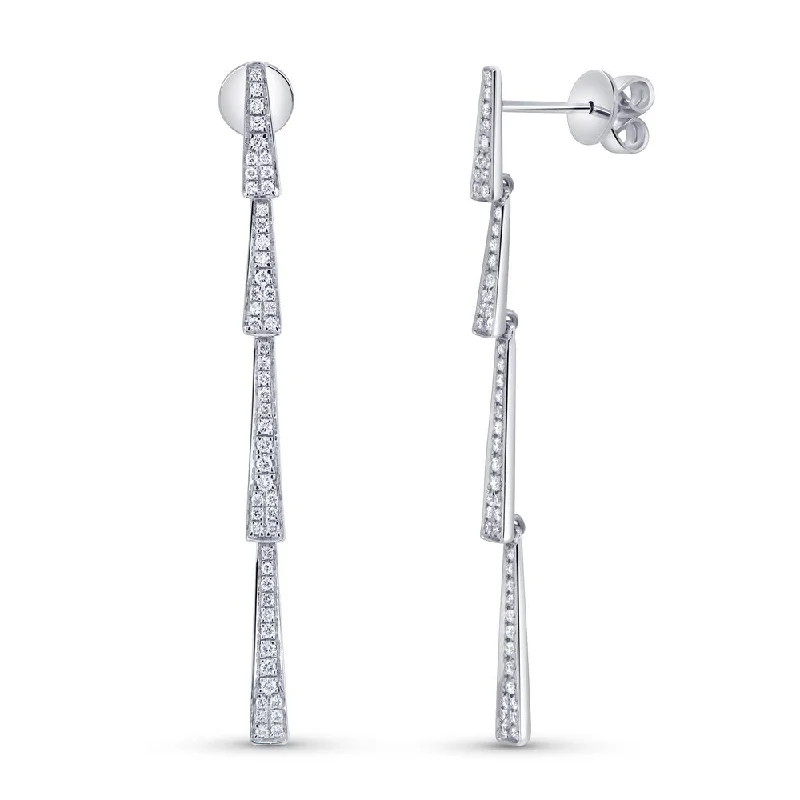 Silver Earrings for Elegant Looks-Uneek Gatsby Collection Dangle Earrings