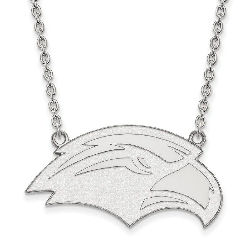 Crystal Pendant Necklace for Special Occasions-Sterling Silver Southern Miss Large Mascot Pendant Necklace