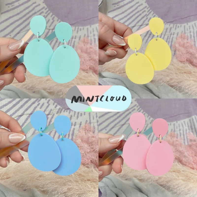 Classic Gold Earrings for Women-Mintcloud Large Pastel Droplets Dangles - Various Colours