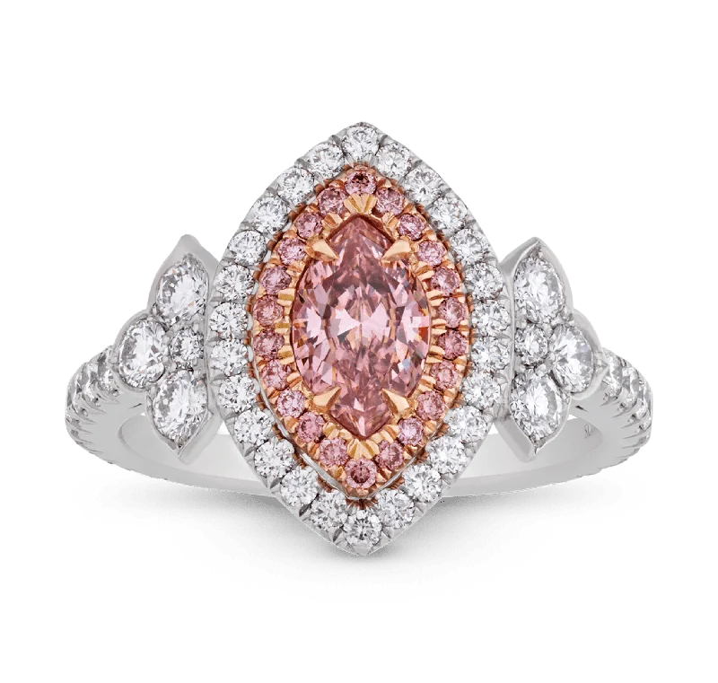 Stylish Wedding Band for Women-Argyle Fancy Intense Pink Diamond Ring, 0.53 carat