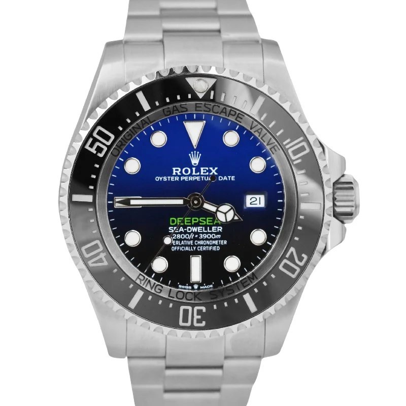 Leather Band Watches for Timeless Style-MINT 2019 PAPERS Rolex Sea-Dweller Deepsea JAMES CAMERON Blue 44mm 126660 BOX