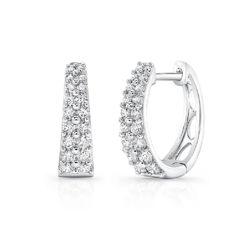 Simple Hoop Earrings for Casual Looks-Uneek Chatterley Collection 2-Row Huggie Earrings