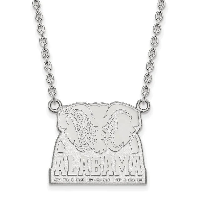 Classic Necklace for Women-10k White Gold U of Alabama Large Pendant Necklace